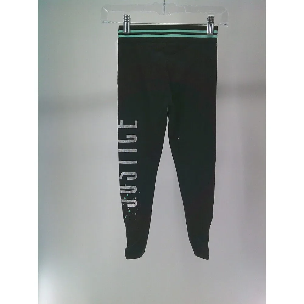Pre-Owned Dance Leggings Justice  Medium Child Teal Jazz Tap Hip Hop